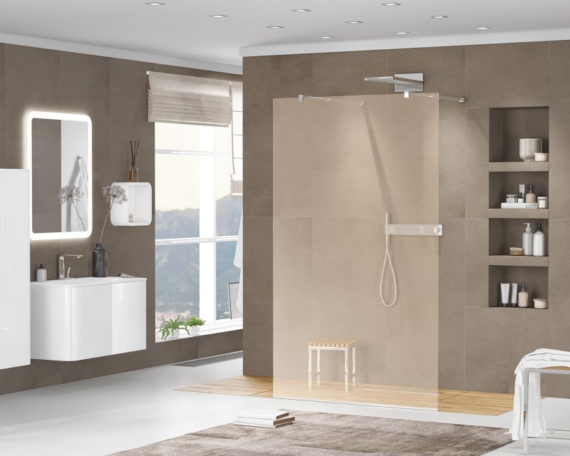 Душевая перегородка Cezares LIBERTA-L-2-100-BR-Cr