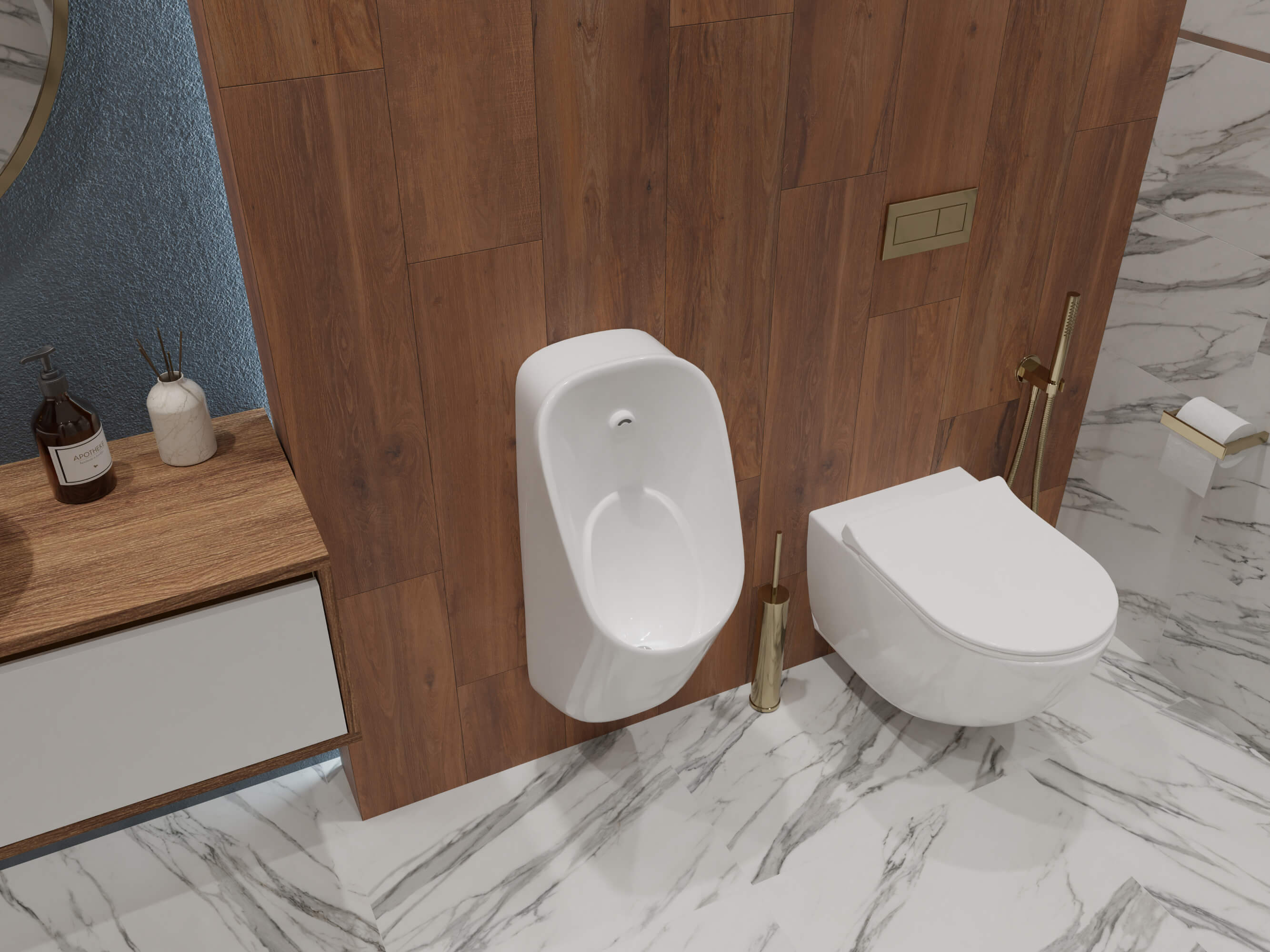 Писсуар в комплекте с сенсорным смывным механизмом AQ3060-S-00