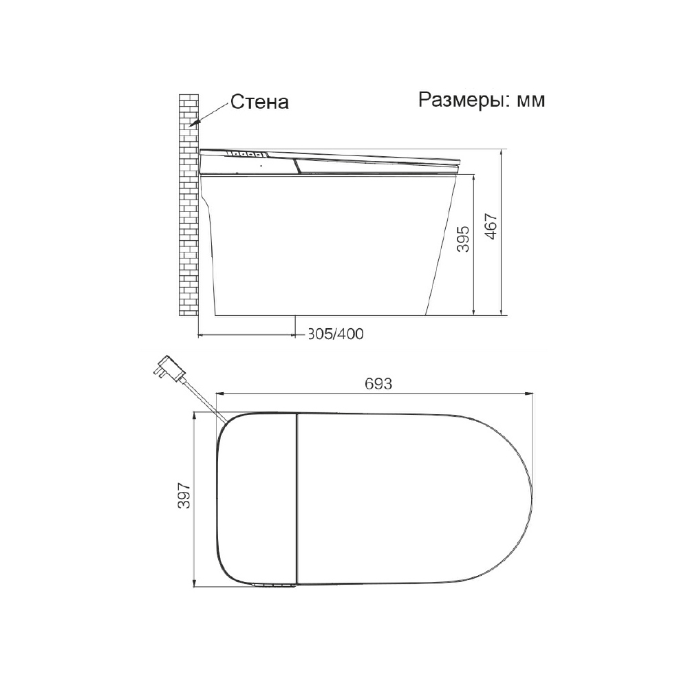 Унитаз приставной напольный JOMOO Smart Lite TS30 RUQ7250-SA-IDO000