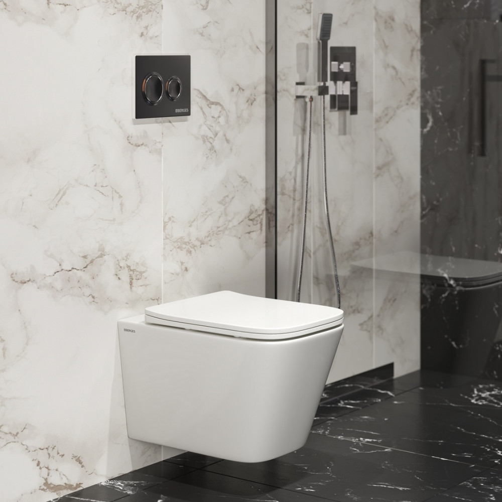 Унитаз подвесной Berges Floe S Rimless 082134 безободковый, белый
