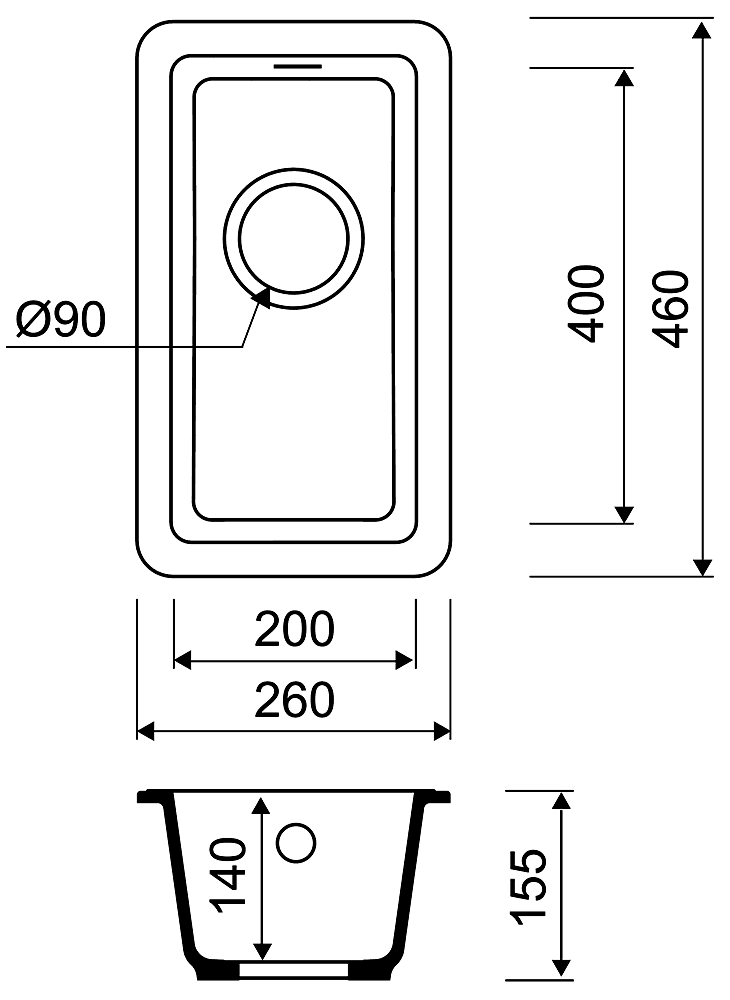 Мойка встраиваемая Iddis Tanto TU1P261i87