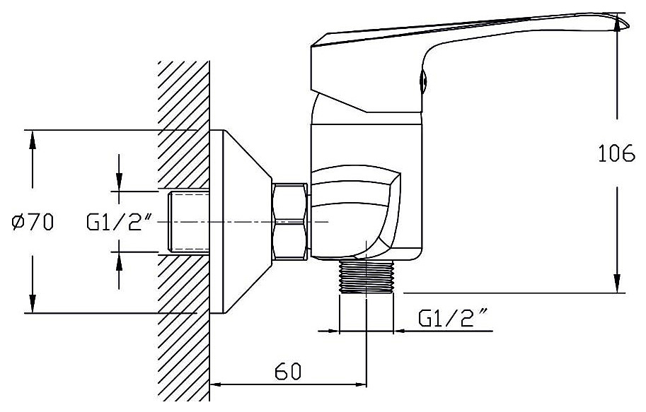 Смеситель для душа Rush Gozo GZ3735-63