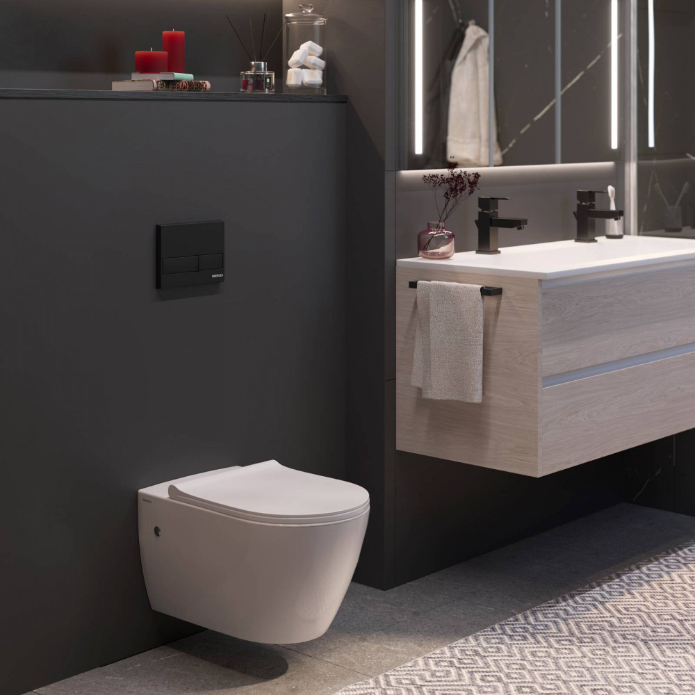 Унитаз подвесной Berges Mascon Rimless 082128 безободковый, белый