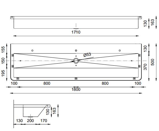 Раковина коллективная Nofer 13050.18.SP.S