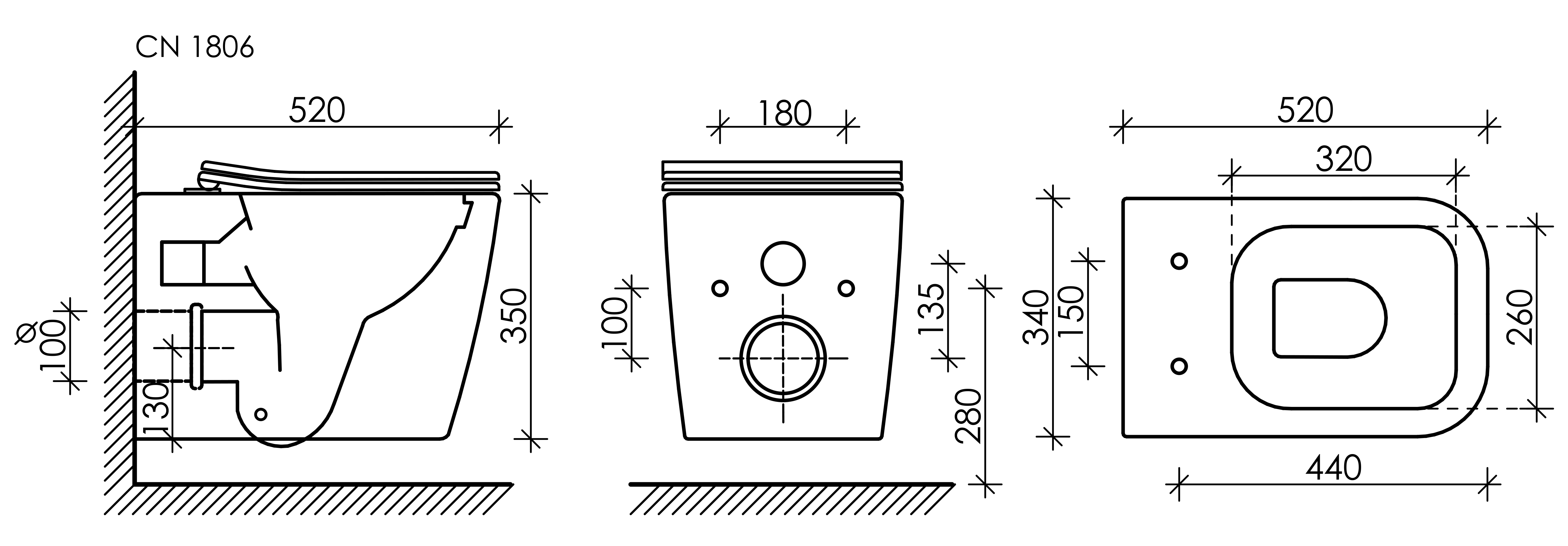 Унитаз подвесной Ceramica Nova Cubic CN1806 с микролифтом, безободковый