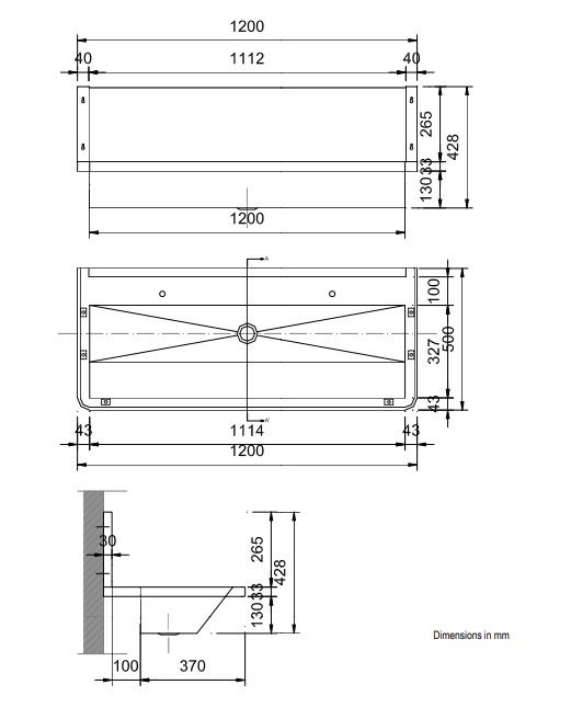 Раковина коллективная Nofer 13050.12.S