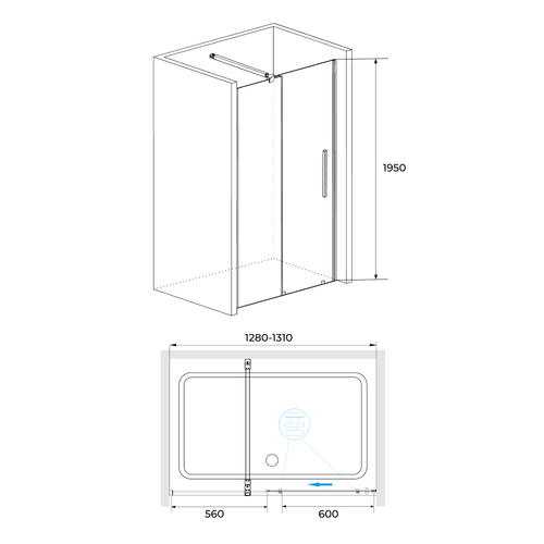 Душевая дверь RGW TO-18B 130х195