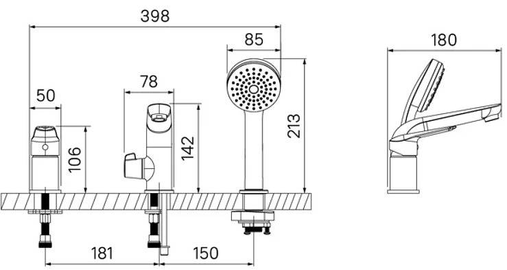 Смеситель для ванны Iddis Torr TORSB30i07