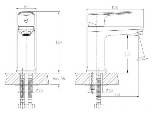 Смеситель для раковины Rush Devon DE7535-11