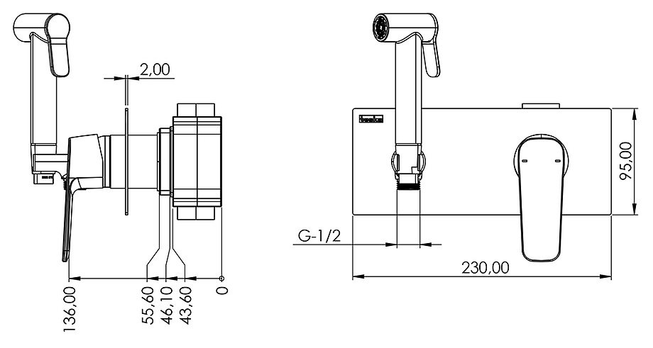 Душ гигиенический Teska Elsa Pro BTK6408