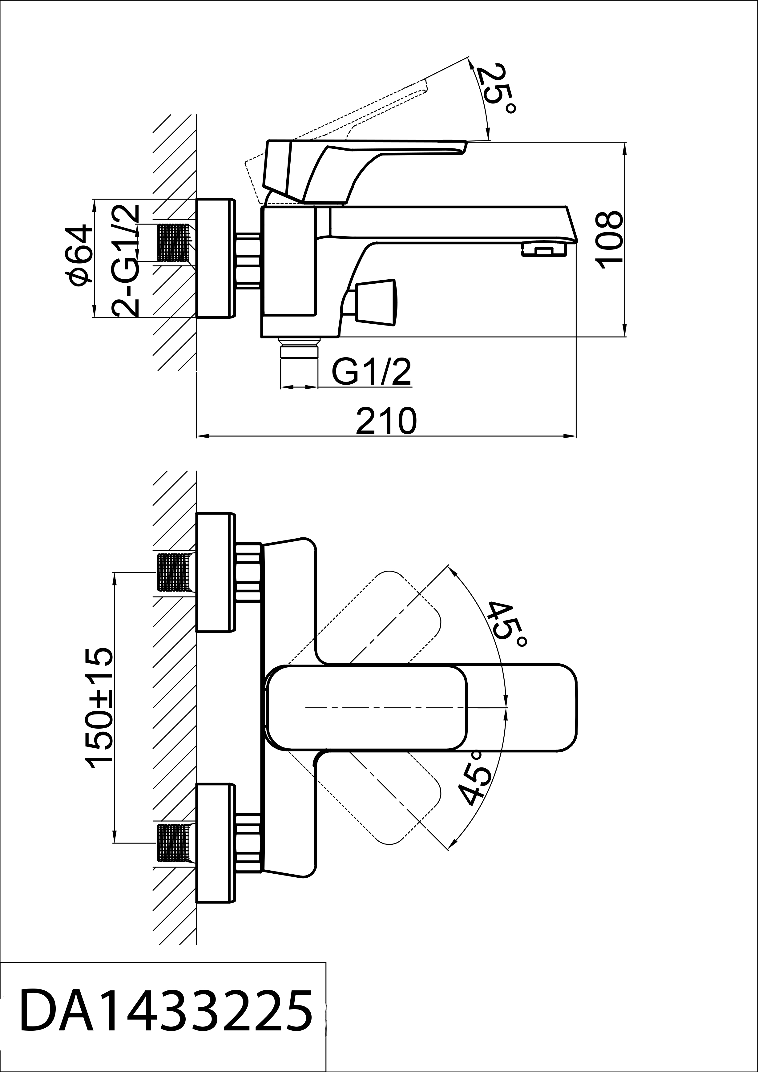 Смеситель для ванны с душем D&K Berlin.Technische DA1433225