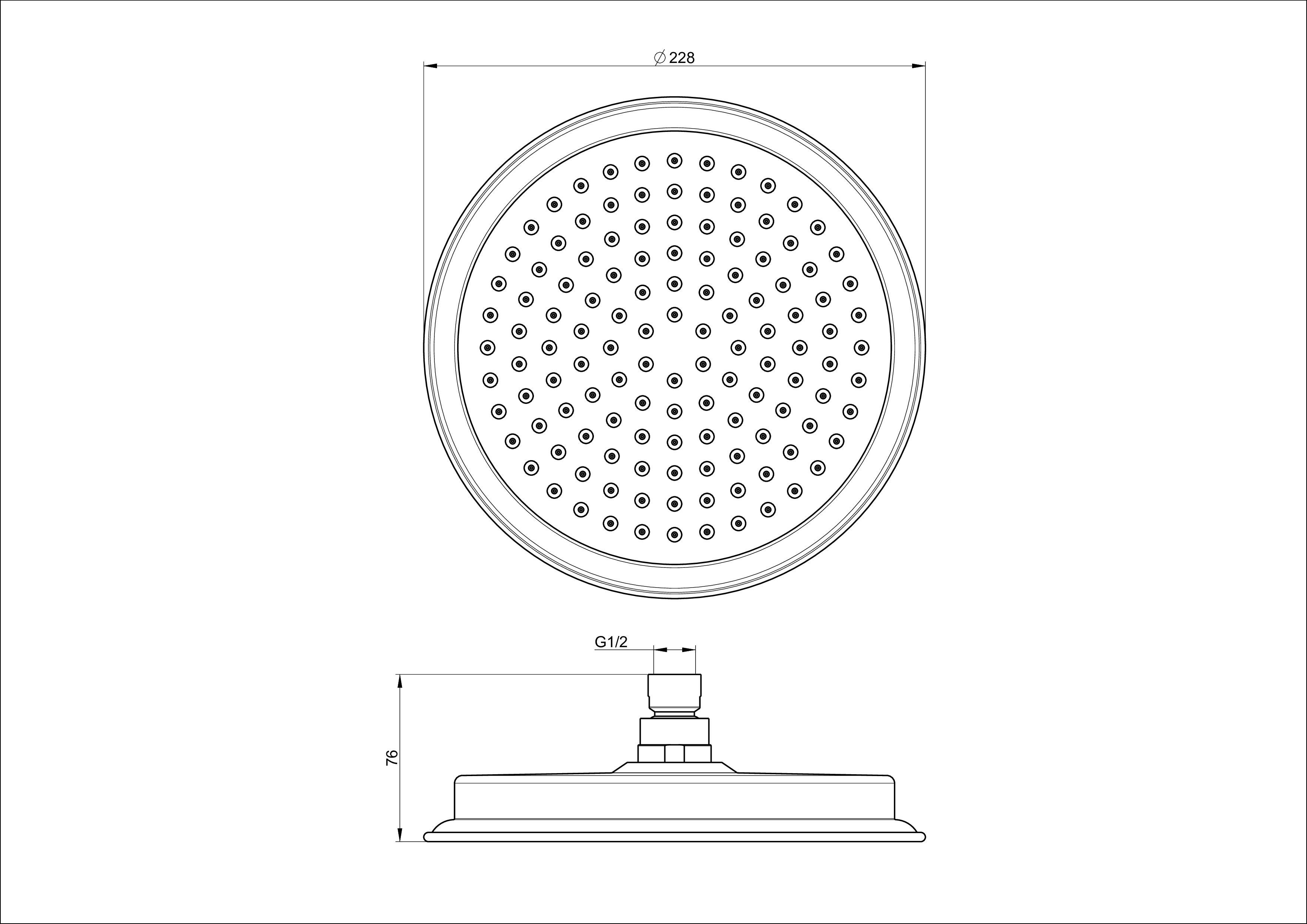 Верхний душ WONZON & WOGHAND, Черный матовый WW-88DP05-MB