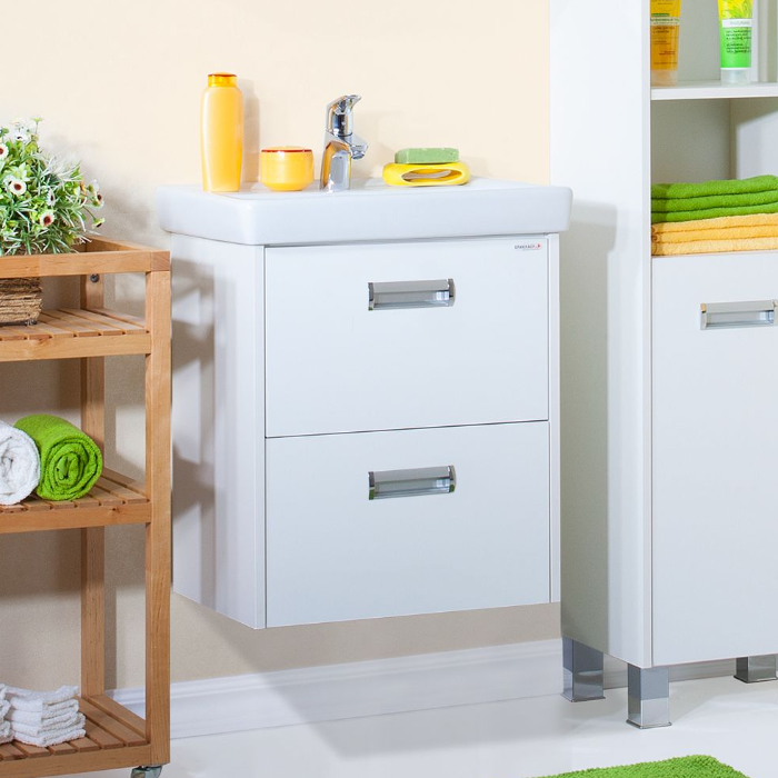 Тумба с раковиной Бриклаер Палермо 55/3 подвесная, с 2 ящиками