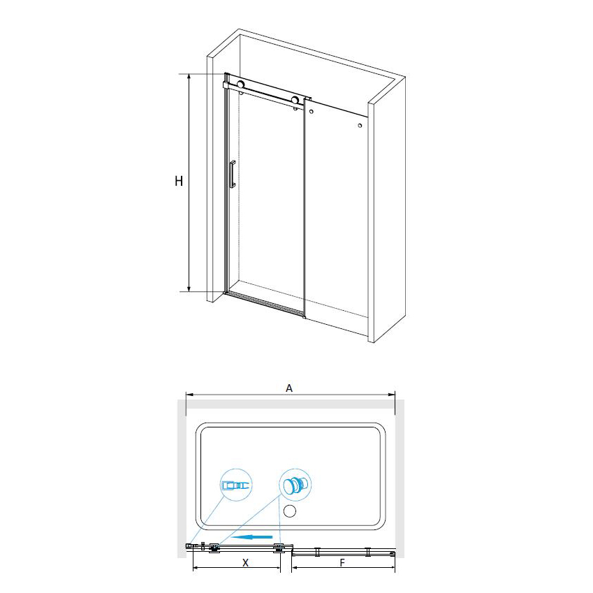 Душевая дверь RGW TO-14B 150х195
