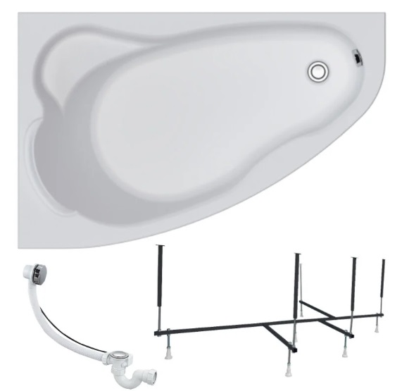 Ванна акриловая 1MarKa Lil 140x90 см L Стандарт 2