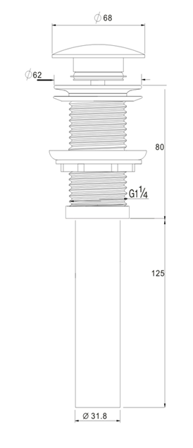 Донный клапан для раковины D&K DC9012
