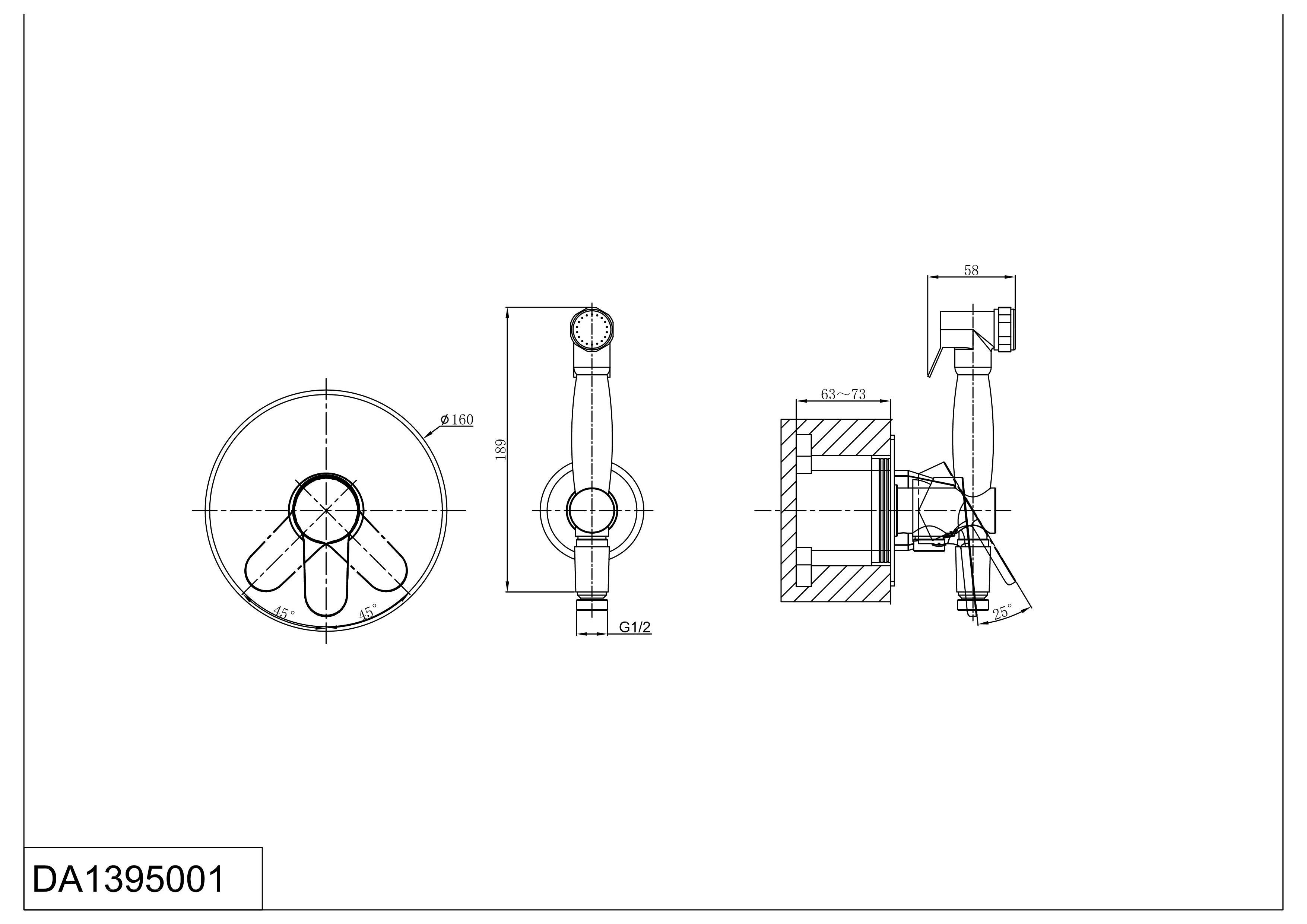 Смеситель для душа с гигиеническим душем D&K Rhein.Marx DA1395001