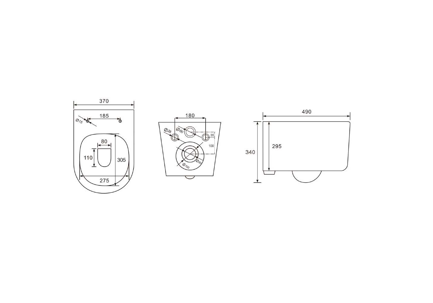 Унитаз подвесной безободковый Aquatek Мия AQ2004T-00 с сиденьем Soft Close
