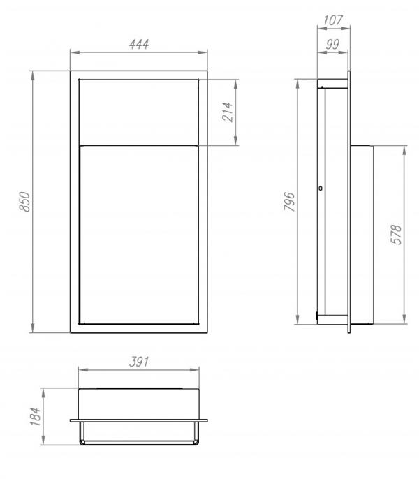 Контейнер для мусора встраиваемый в стену Nofer 14102.S