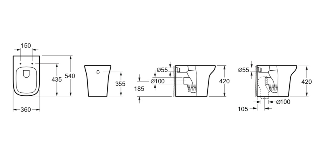 Приставной унитаз Lavinia Boho Bristol 33050030