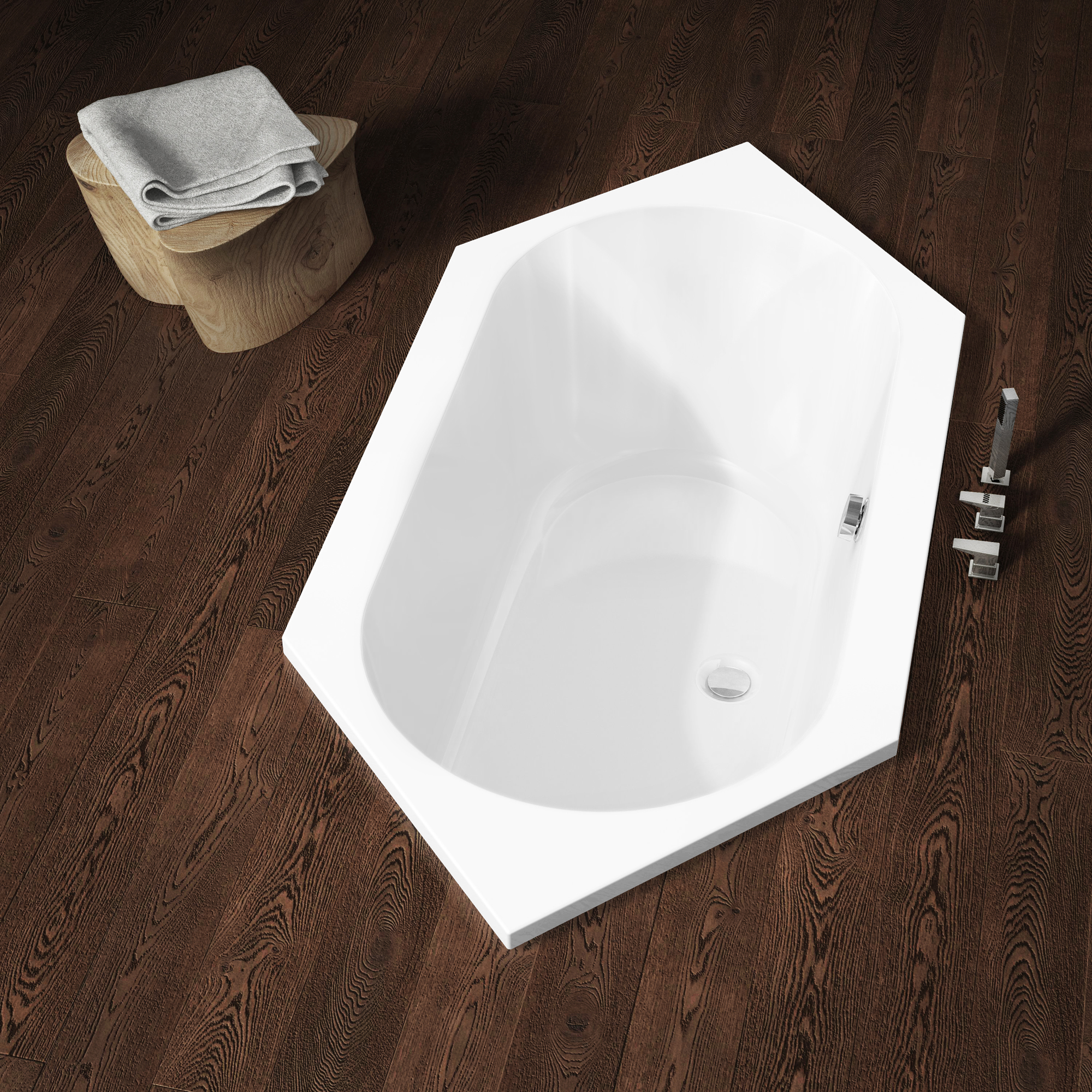 Акриловая ванна RIHO Kansas Plug & Play 190х90