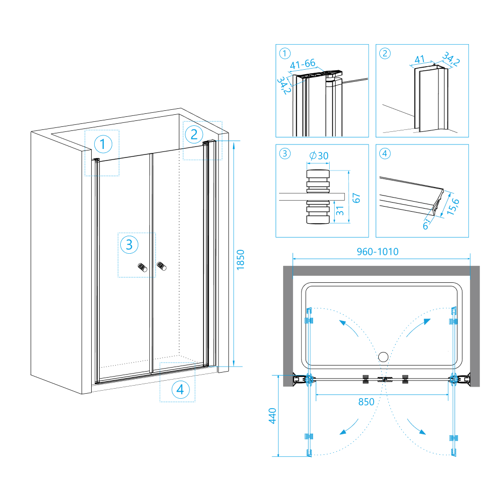 Душевая дверь RGW PA-04 100х185