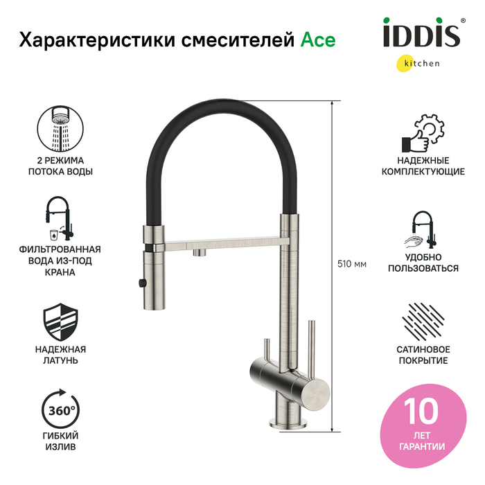 Смеситель для кухни Iddis Ace ACEBNFFi05