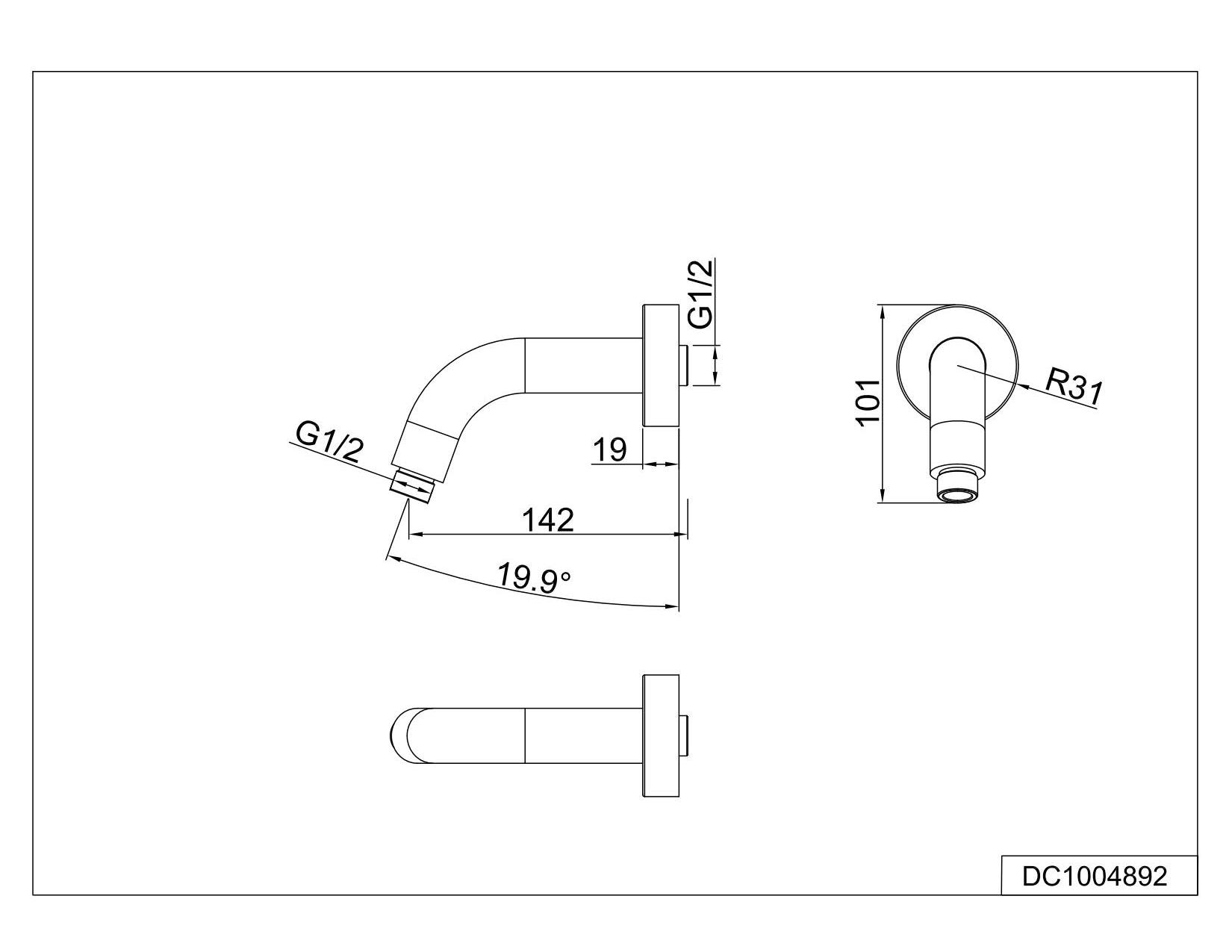Кронштейн верхнего душа D&K DC1004892 хром