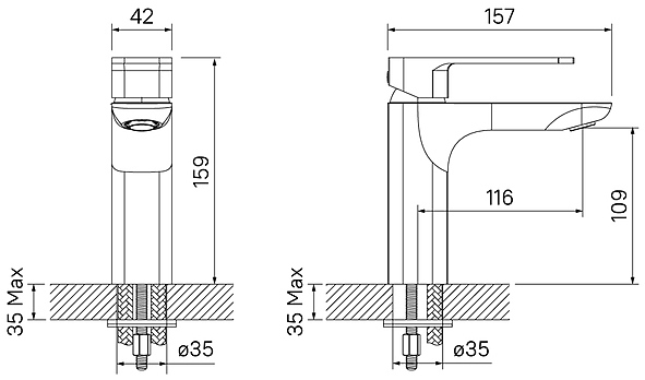 Смеситель для раковины Iddis Slide SLISB00i01
