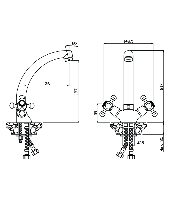 Смеситель для кухни Olive's Girona 01430GR