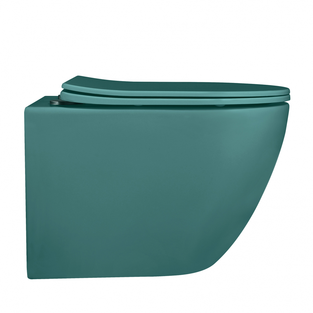 Унитаз Abber Bequem AC1101MBG подвесной темно-зеленый матовый, безободковый