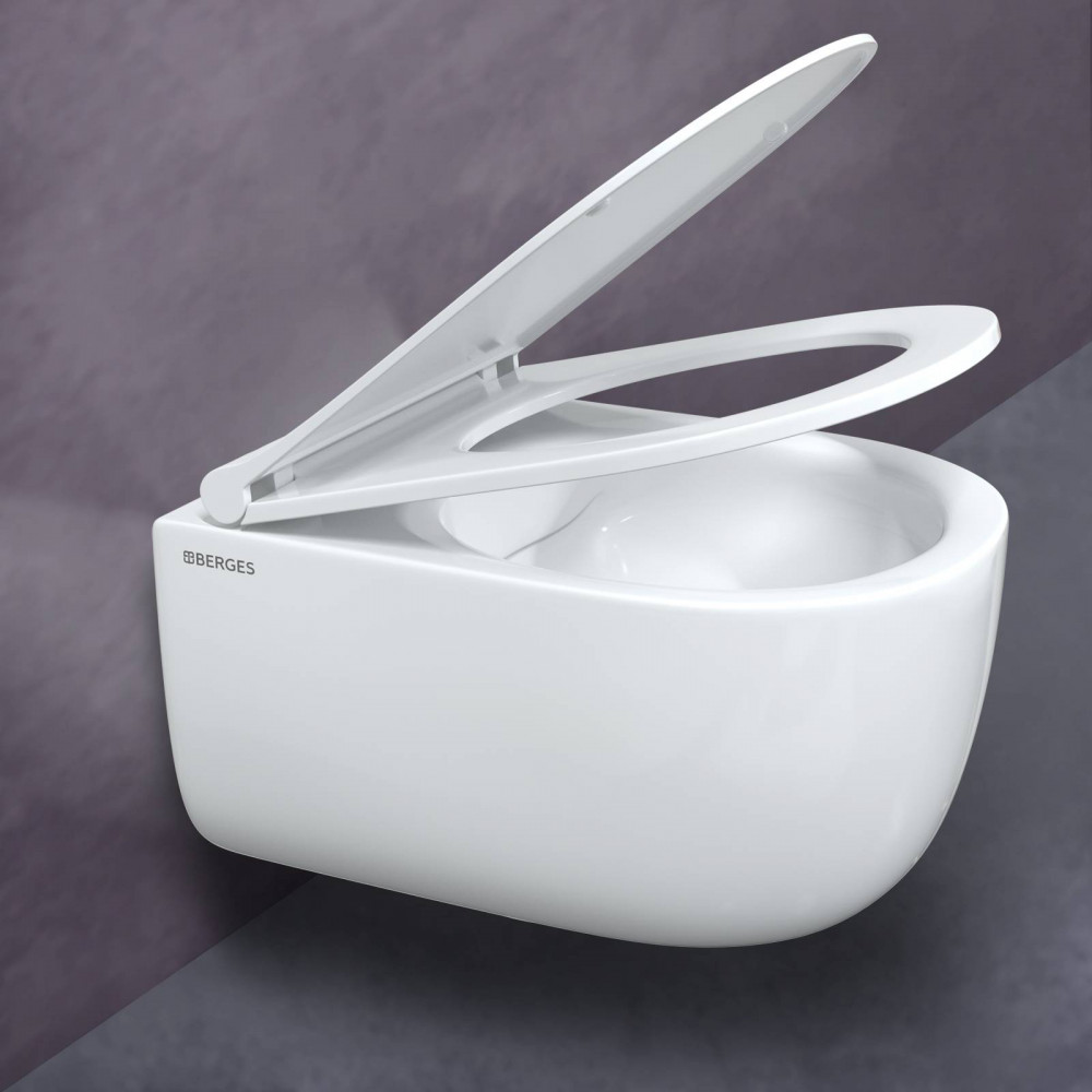 Унитаз подвесной Berges EGO 082111 безободковый, белый