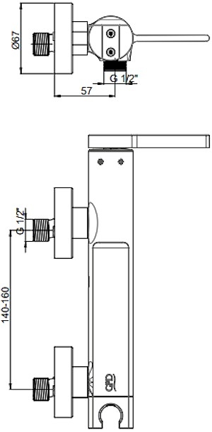 Смеситель для душа GPD Gildo MDB165