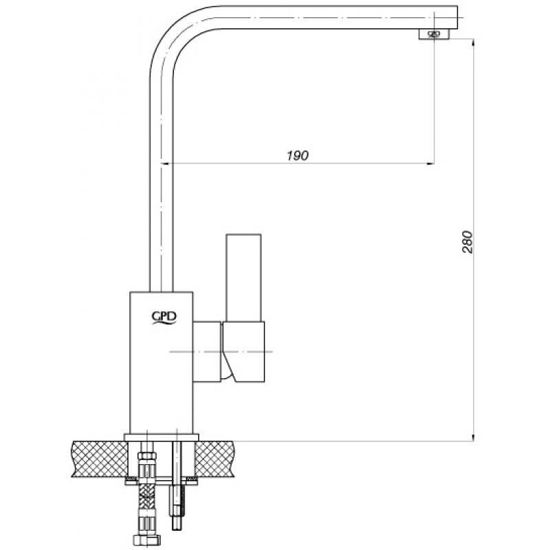 Смеситель для кухни GPD Aduro MTE95