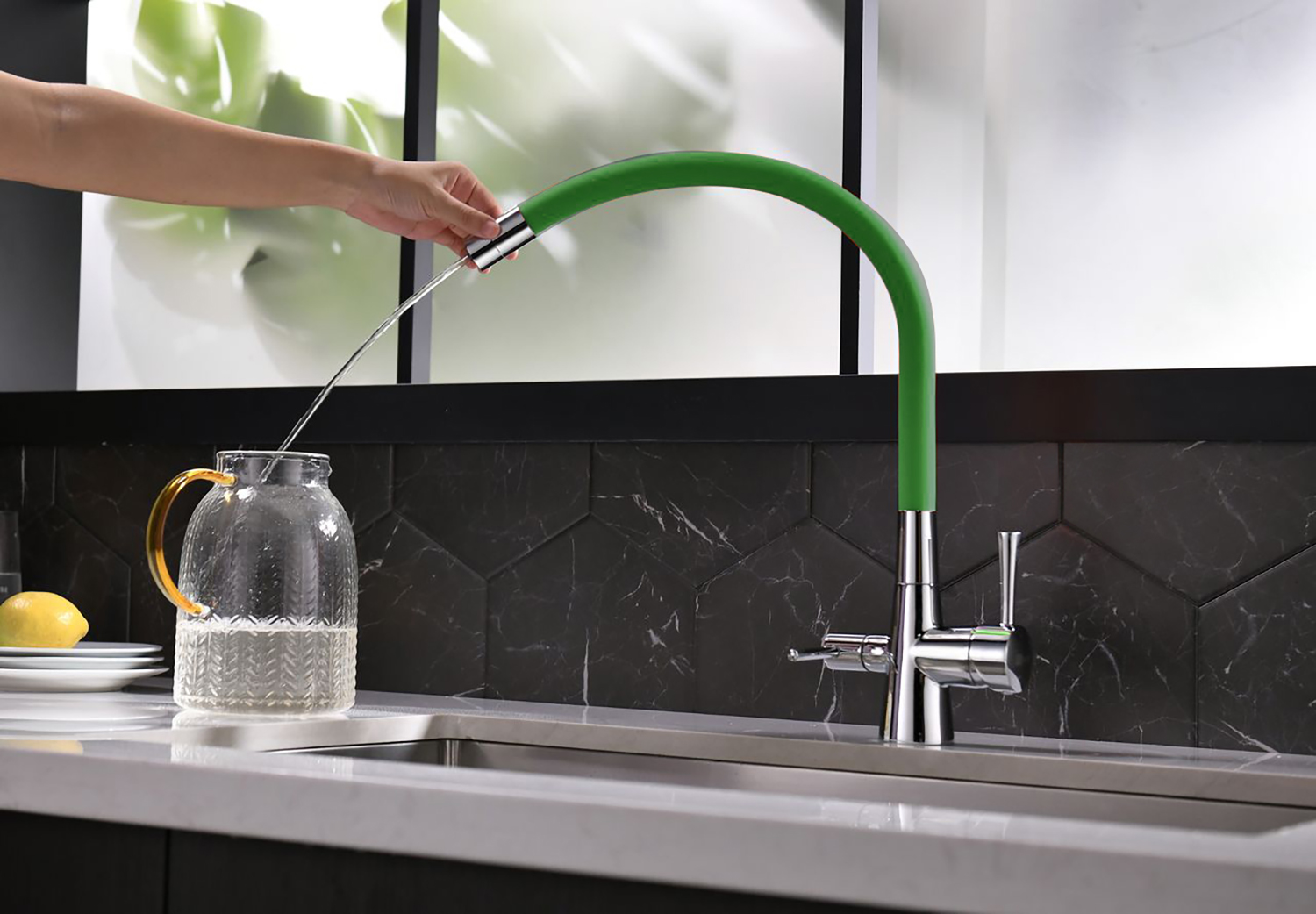 Смеситель Lemark Comfort LM3075C-Green для кухни с подключением к фильтру с питьевой водой
