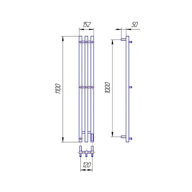 Полотенцесушитель электрический Lemark Ладога LM07712BL 1100x120