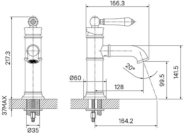 Смеситель для раковины Iddis Oxford OXFSB00i01