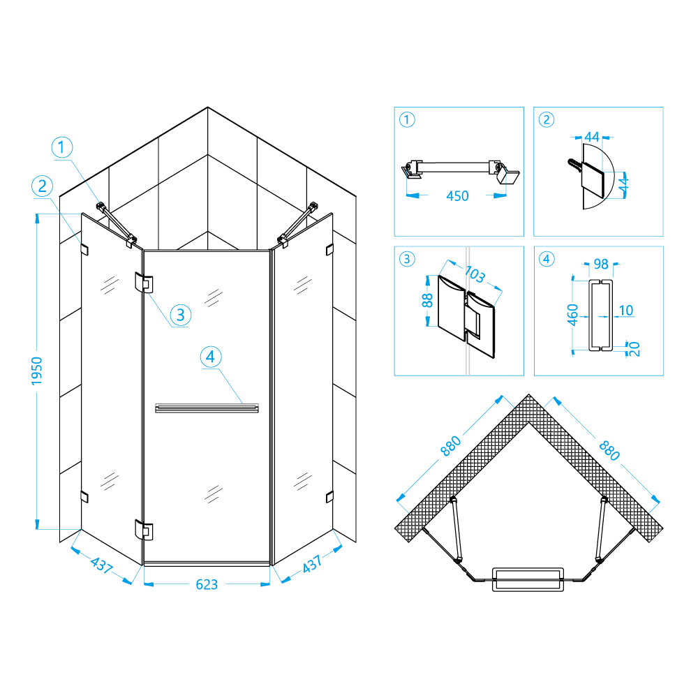Душевой уголок RGW HO-082 90х90