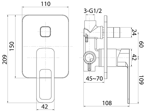 Смеситель для душа Iddis Slide SLIBL00i67