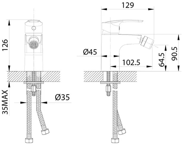 Смеситель для биде Iddis Ray RAYSB00i04