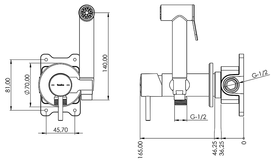 Душ гигиенический Teska Pulito BTK6804