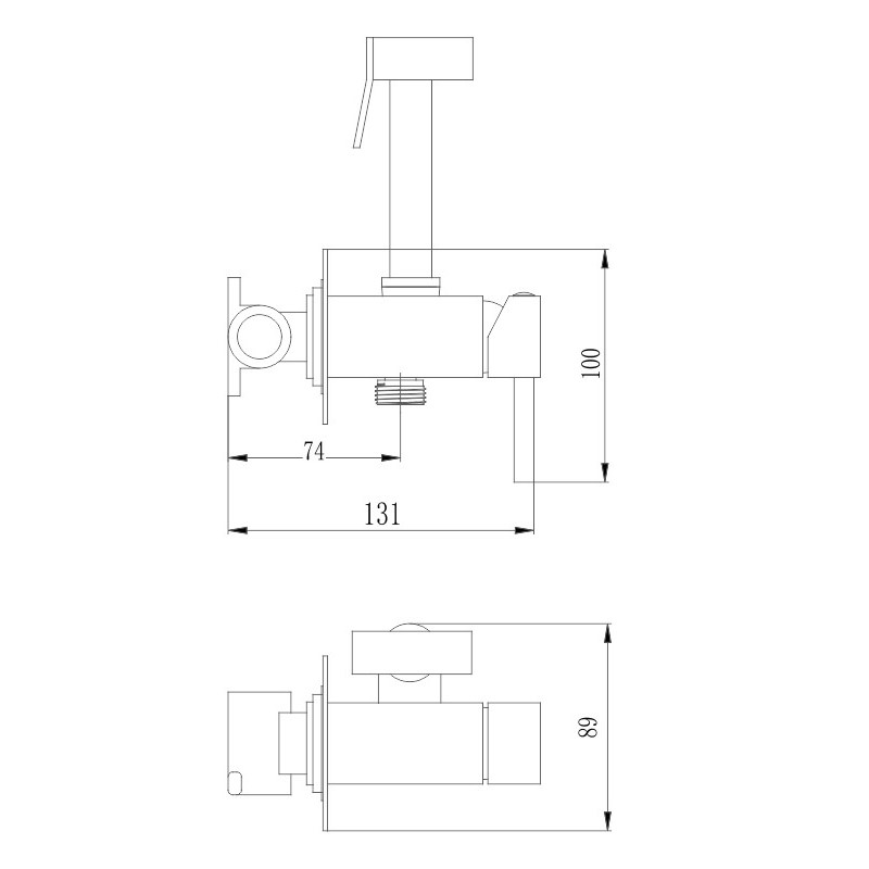 Гигиенический душ со смесителем Haiba HB5512-7, черный