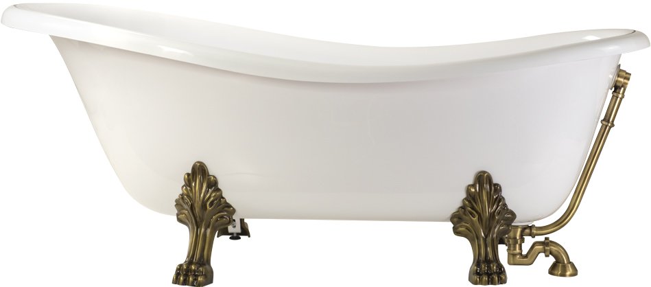 Ванна из искусственного камня Migliore Bella 170x81 белая, бронза
