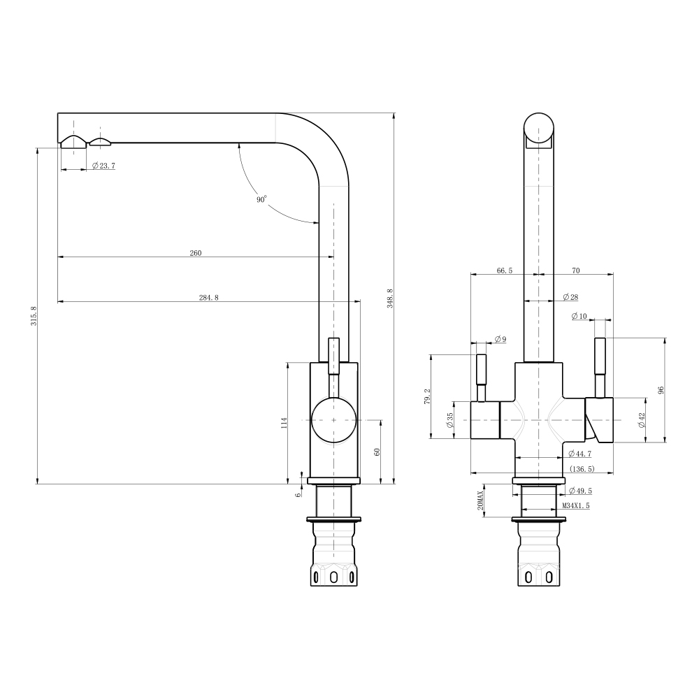 Смеситель для кухни Olive's Balear 13450BL