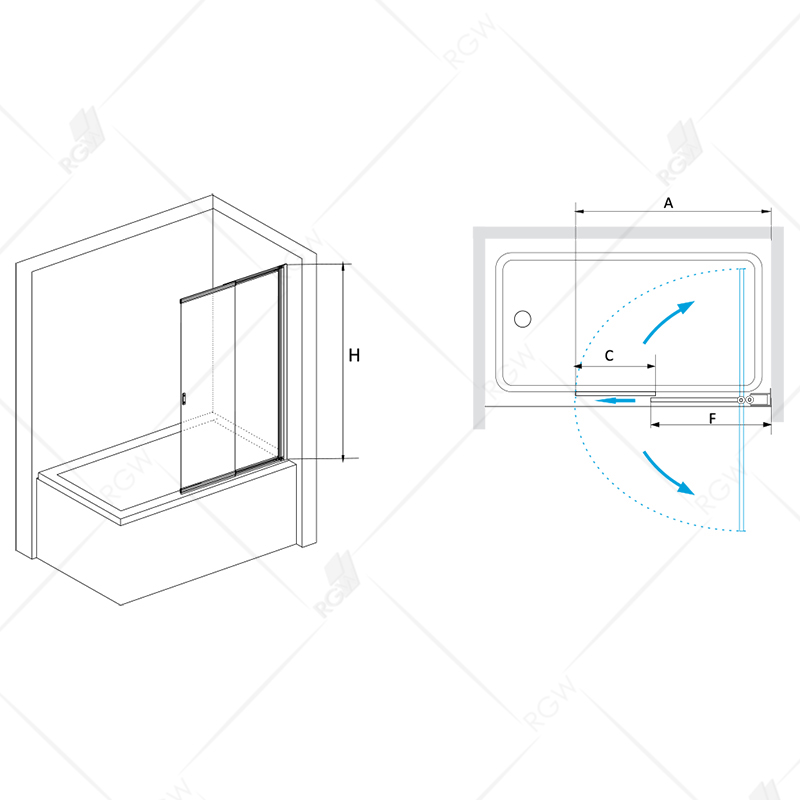 Шторка на ванну RGW SC-40 100х150