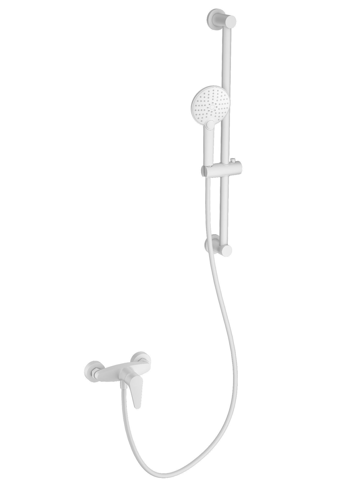 Смеситель для душа с гарнитуром WONZON & WOGHAND, Белый матовый WW-AE3103-MW