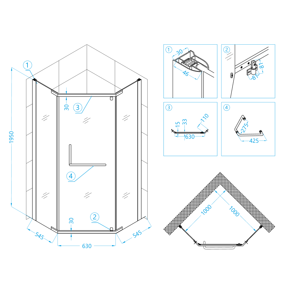 Душевой уголок RGW PA-081 100х100