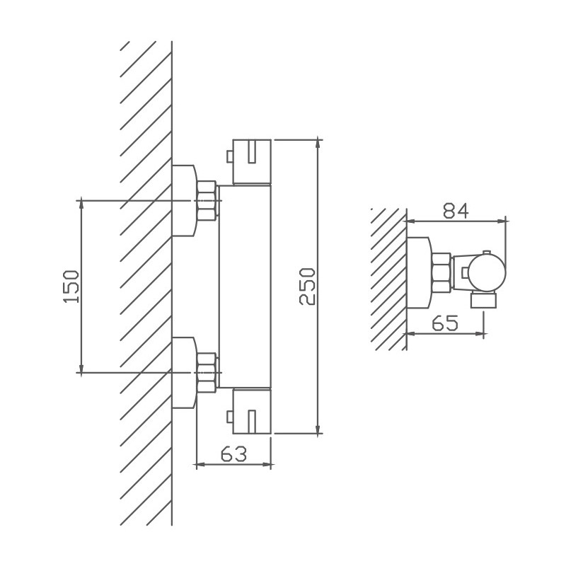 Смеситель для душа термостатический Haiba HB20809, хром