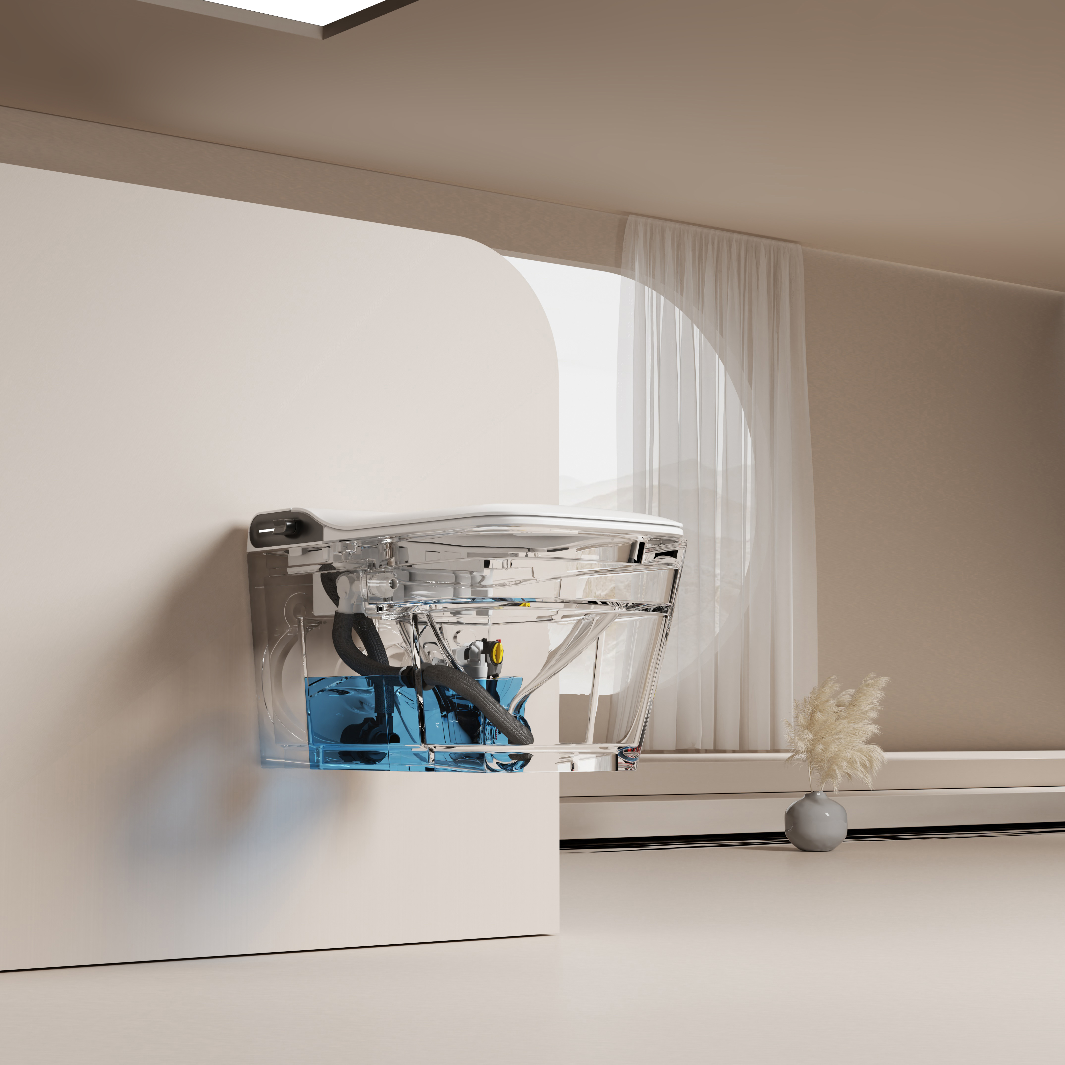 Электронный унитаз-биде Abber Rechteck AC1215S подвесной белый