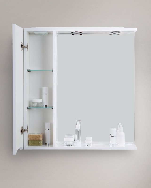 Зеркальный шкаф BelBagno Marino 70 см L, Bianco Lucido